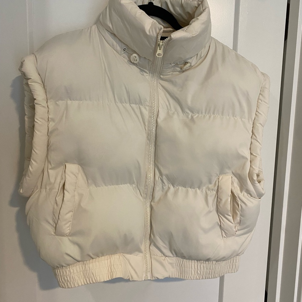 Women's Cream Puffer Vest